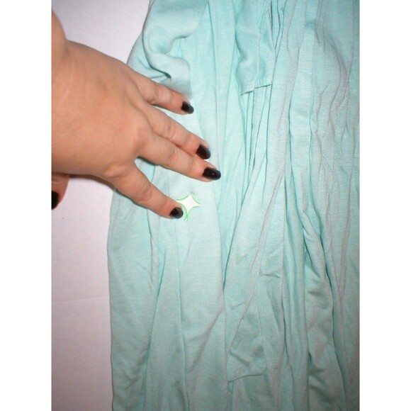 NWT $180 New Natori Light Green Robe Womens M Long Soft Solid Silky Pockets Pale - Picture 7 of 12